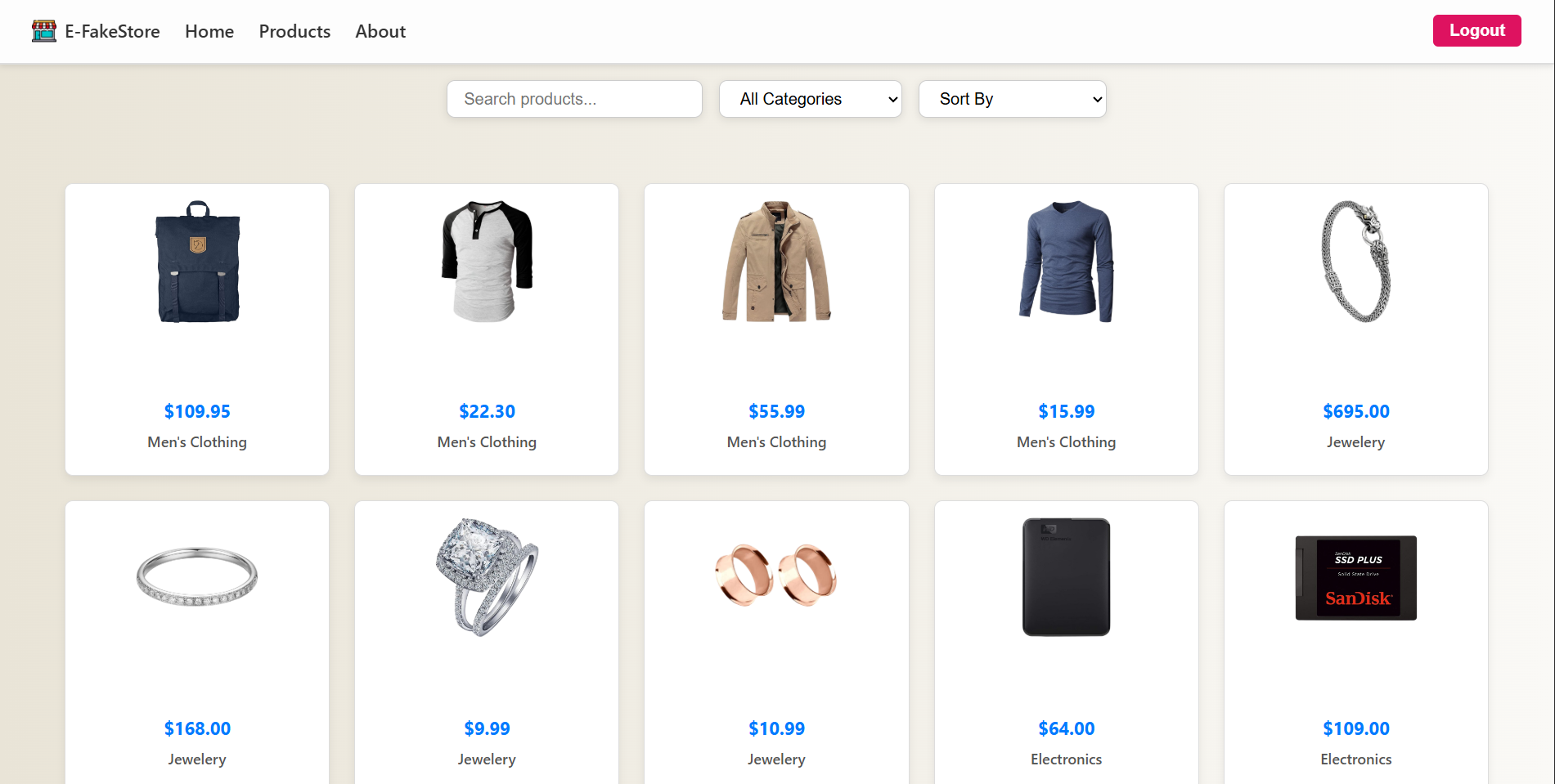 E-FakeStore - E-Commerce App