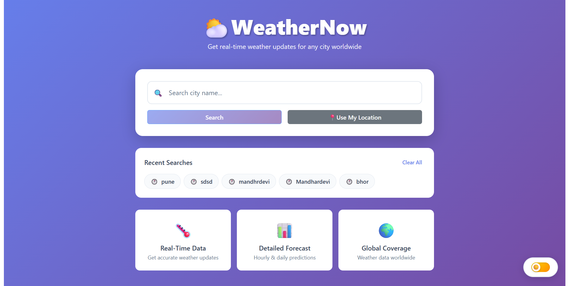 WeatherNow - Weather App