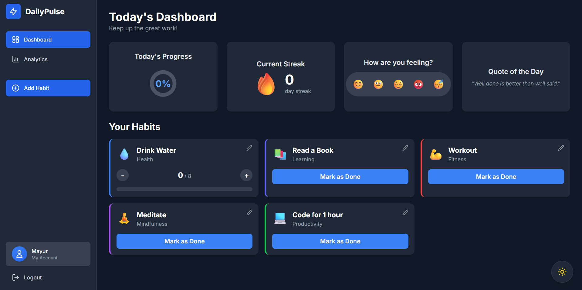 DailyPulse - Personal Habit Tracker