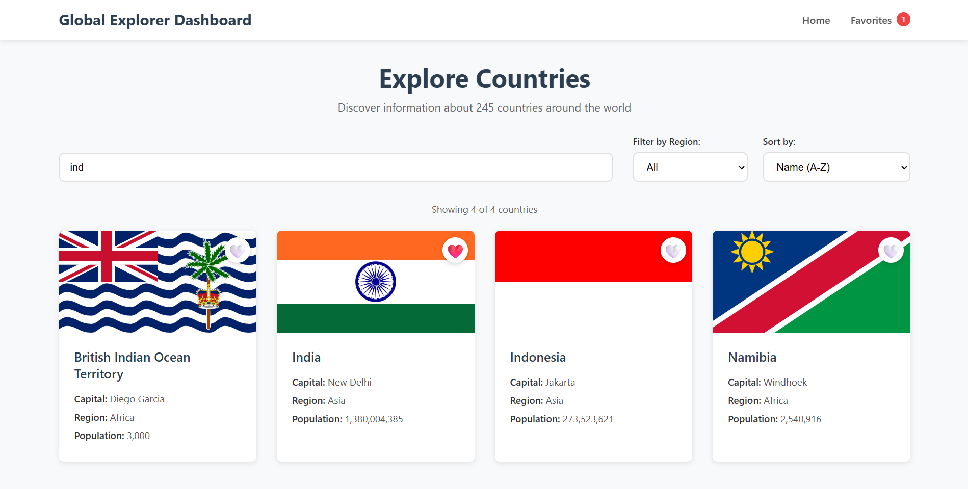 Global Explorer Dashboard